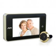 Judas Écran [ayr], Écran Lcd Tft 4", Caméra 0,3 Mp, Angle 105°, Piles Aaa, Porte 38-110 Mm, Nickel/laiton - Bricoman