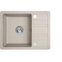 Evier De Cuisine Rond En Granit Beige Stella, 1 Bac Avec Égouttoir,44x58 - Bricoman