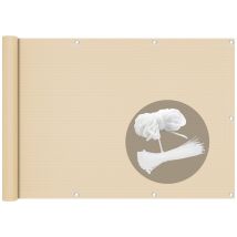 Brise Vue Pour Balcon Hdpe Renforcé 230gr/m2 500x90cm Beige Vounot - Bricoman