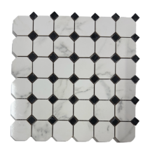 Albedo Pierre - Mosaïque En Céramique Noir Et Blanc - Octogone - Tecnomat