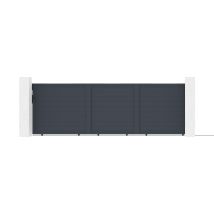 Portail Coulissant Aluminium 5m Eiger H.160cm Gris - Bricoman