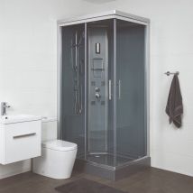 Ondee Zen - Cabine De Douche Hydromassante Sery - Porte Coulissante - Chromé - 120x80cm - Bricoman