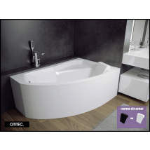 Baignoire Asymétrique Avec Tablier - 140 X 90 Cm - Arela - Droite - Avec Repose Tête Offert - Bricoman