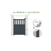 Portillon Ajustable En Largeur 1m Santis H.140cm Alu Gris - Bricoman
