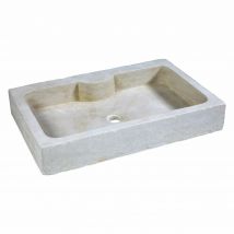 Evier À Poser 1 Bac Pierre Naturelle Atlas Beige 90x60x15 Dune - Ro'ma Nature - Bricoman