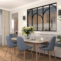 Verrière Aluminium 5 Vitrages Clair, 5 Arches Décorative - L 173 × H 123 - Noir - Bricoman