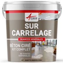 Beton Cire Carrelage Pour Sols Et Murs - Kit Beton Cire Sur Carrelage - 5 M² (en 2 Couches) Rosetto Marron Rose - Arcane Industries - Bricoman