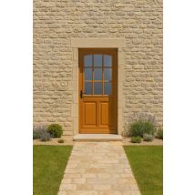 Porte D'Entrée Bois Vitrée Alena, H.215xl.80 P.droit, Poignée, Barillet Cotes Tableau Gd Menuiseries - Bricoman