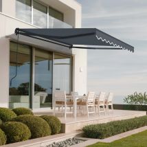Store Banne Monobloc Vecchio 3m X 2,5m - Toile Premium 320g/m2 Gris - Bricoman