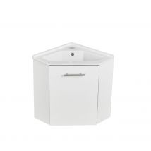 Meuble Lave-mains Corner - 41,5 X 50 X 41,5 Cm - Blanc Brillant Laqué - Bricoman