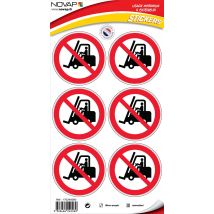 Planche 6 Pictogrammes Ø 80mm - Chariot Élévateur Interdit - 4240060 - Bricoman