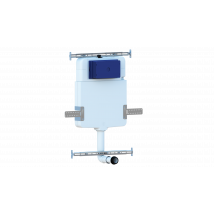 Réservoir Caché Compléte Pour Cuvette Au Sol Avec Plaque De Commande En Acier Inoxydable Double Bouton - Bricoman