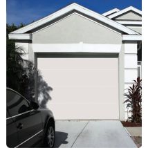 Porte De Garage Line Sectionnelle Premontée | 200 X 240 Cm | Panneaux Sans Lignes En Blanc | Acier Galvanisé | Moteur Somfy Io | Motorisée - Bricoman