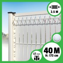 Kit 40m Occultation Lattes Aluminium Pour Panneau Rigide Maille 55 - H 1m73 X 2m50 Blanc - Bricoman