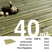 Planches De Terrasse Pin Autoclave Vert Pour 40 M² • Longueur 4,2 M • Livraison Gratuite - Bricoman