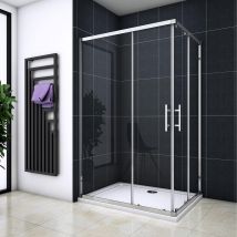 Océan Cabine De Douche 80x110x195cm En 6mm Verre Anticalcaire Porte De Douche Coulissante L'Ccès D'Angle - Bricoman