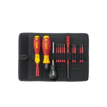 Wiha Jeu De Tournevis Dynamométriques Torquevario -s Electric Mélangé 13 Pcs À Couple Limité À Réglage Variable Dans Une Trousse (40674) 0,8-5,0 Nm - 