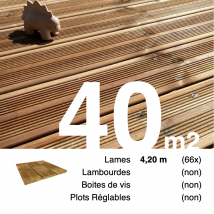 Planches De Terrasse Pin Autoclave Marron Pour 40 M² • Longueur 4,2 M • Livraison Gratuite - Bricoman