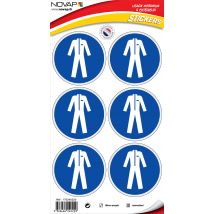 Planche 6 Pictogrammes Ø 80mm - Obligation De Porter Un Vetement De Protection - 4240220 - Bricoman