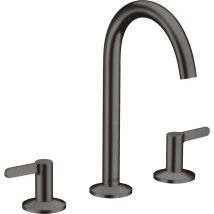 Hansgrohe Axor One Robinetterie De Lavabo 3 Trous 170 Avec Vidage Push-open, Saillie 140mm, 48050340, Farbe: Brushed Black Chrome - Bricoman