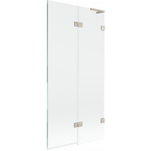 Paroie De Baignoire Mexen Lunar L 2 Battants Droit 90 X 150 Cm, Transparent, Nickel Brossé - 897l-090-100-97-00-p - Bricoman