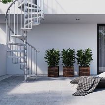 Escalier Colimaçon Extérieur 13 Marches - Hauteur À Franchir De 2.73 À 2.99m - Diamètre 1.40m - Couleur Zinc - Exterior140/z-13 - Bricoman