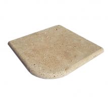 Margelle De Piscine Travertin Beige Mix 1er Choix - Angle Sortant 33x33x3 Cm - Bricoman
