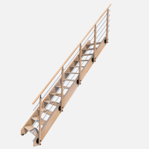 Escalier Bois Hêtre Droit Avec Garde-corps, Nostra Kordo - Bricoman