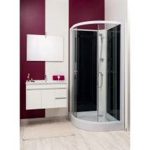 Ondée - Cabine De Douche 1/4 De Cercle Accès D'Angle Transparent Portes Coulissantes 90x90cm Non-hydro Sans Silicone - Gena Ayor - Bricoman
