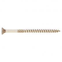 Vis À Bois À Haut Rendement - Tête Fraisée - Filetage Partiel - Empreinte Torx - Pointe Anti-fendage - Bichromatée 8 X 140 - Boite De 50 - Bricoman