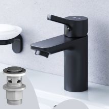 Mitigeur De Lavabo, Robinet De Lavabo Avec Bonde Clic Clac, Robinet De Lave-mains, Noir, Taille S, Fxb82122, Am.pm - Bricoman