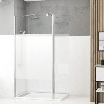 Paroi De Douche Et Volet Pivotant 100+40x200 Cm - Bande Dépolie - Barre De Fixation Chrome - Bricoman