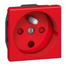 Prise 2p+t Mosaic À Détrompage - Rouge Antimicrobien Avec Voyant - Bricoman