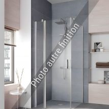 Paroi De Douche Pivotante Largeur 83cm Hauteur 200 Cm Profilé Argent Poli Verre Décor Diamant Clean - Bricoman