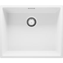 Evier Sous Plan Blanc 56x47cm, Evier En Granit 1 Bac + Kit De Vidage, Évier Au Meuble 60cm - London Primagran - Bricoman