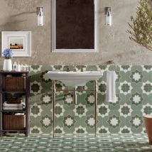 Carrelage Sol Effet Carreaux De Ciment Sligo Olive 33x33 Cm - Réflex Boutique - Bricoman