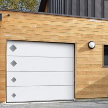 Porte De Garage Sectionnelle Prémontée Paulette Lisse H.200 X L.240 Cm Blanc Ral 9016 Effet Carbone - Bricoman