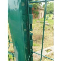 Kit 30m: Panneau Rigide Grillage Clôture H1.93m X L2.50m Vert + Poteaux Carrés À Sceller - Bricoman