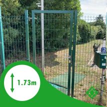 Portillon H 1.73m/l 1.00m Couleur Vert Avec 2 Poteaux Platines + Poignée + Clés + Serrure - Tecnomat