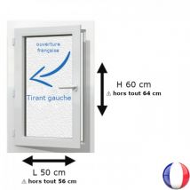 Fenêtre Pvc 1 Vantail H 60 X L 50 Cm Of Verre Brouillé Pour Pose En Neuf - Tirant Gauche - Bricoman