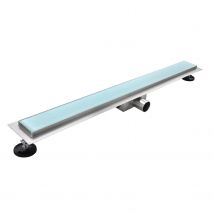 Hidy Caniveau De Douche L.80 Cm Verre Blanc Et Acier Inoxydable, Siphon Anti-odeurs, Drainage Performant - Tecnomat