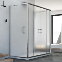 Cabine Douche À Trois Côtés 80x180x80 Cm H185 Granité C Modèle Replay Trio Avec 2 Portillons - Tecnomat