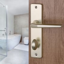 2 Poignées De Porte Chamonix Condamnation, Aluminium F2 Entraxe 165 Mm, Salle De Bain Wc - Bricoman