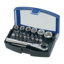 Assortiment De Clés À Douille/d'embouts 24 Pièces Fente/ph/pzd/t/cliquet/6 Douilles Promat - Bricoman