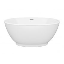 Vasca Da Bagno Freestanding Ovale 186 Litri 130 X 70 X 57 Cm Bianco Lucido Acrilico - Mobula - Bricoman