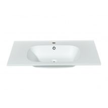 Lavabo Da Incasso L80 X L46 Cm In Resina Effetto Pietra Bianco - Okiwa - Bricoman