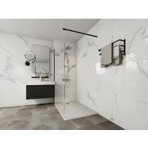 Piatto Per Doccia Da Posare O Da Incasso Con Sifone 120 X 90 Cm In Resina Bianco - Mirnosa - Bricoman