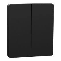 Plaque + Enjoliveur Pour Double Va-et-vient Ou Poussoir Odace Architecte Intégral Schneider Electric - Noir Onyx - Tecnomat