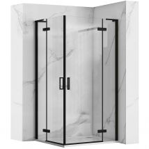 Cabine De Douche Rea Hugo 80x90 Black - Bricoman