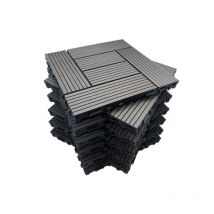 Pack Dalle Terrasse 1m² Bois Composite Classic (11pcs 30x30cm) - Gris Carbone - Bricoman
